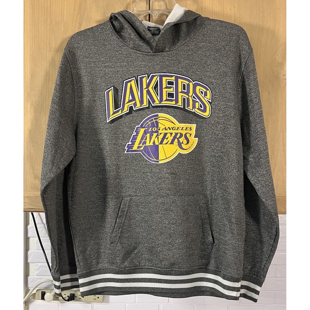 NBA Ultra Game Hoodie Los Angeles Lakers Gray/w Logo No‎ Drawstring